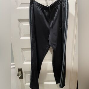 Adidas Men's Black track pants with Gray Stripes, size large